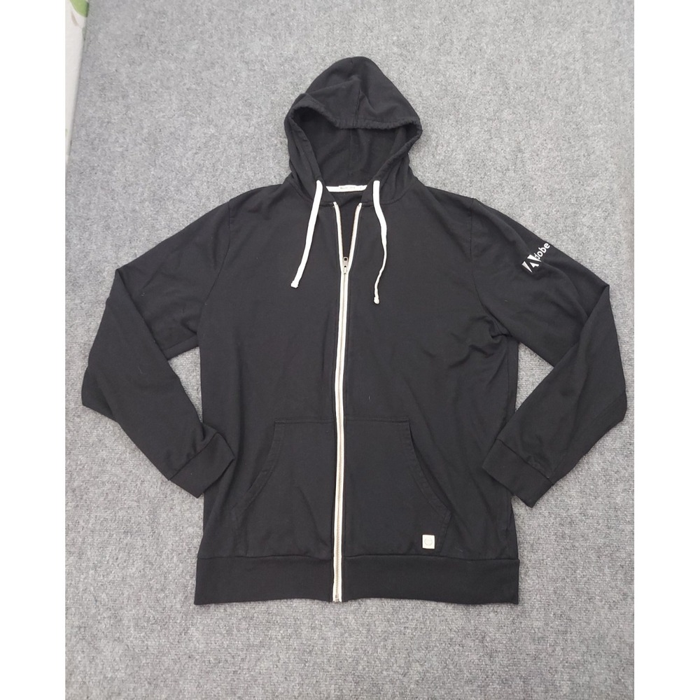 Marine Layer Afternoon Hoodie Jacket Mens XL Black Full Zip Fleece Modal Adobe